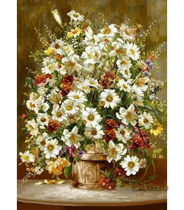 نخ و نقشه تابلو فرش گل کد 98
