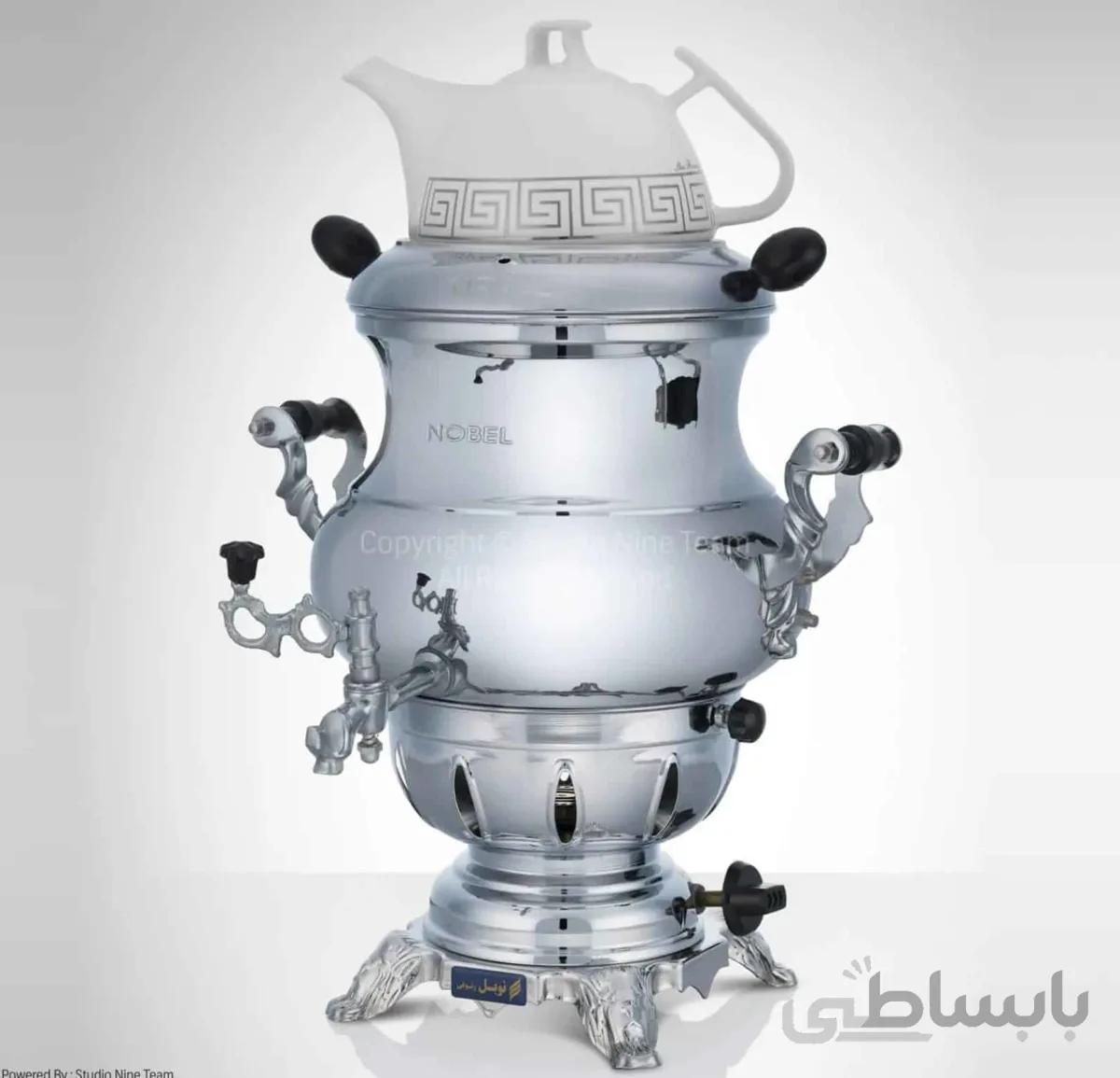 سماور گازی نوبل مدل لاله با قوری چینی