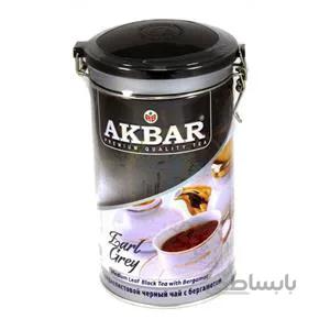 چای اکبر Akbar قوطی فلزی با طعم معطر ارل گری وزن 450 گرم ا Akbar