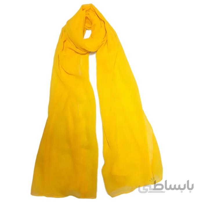 شال زنانه حریر زرد