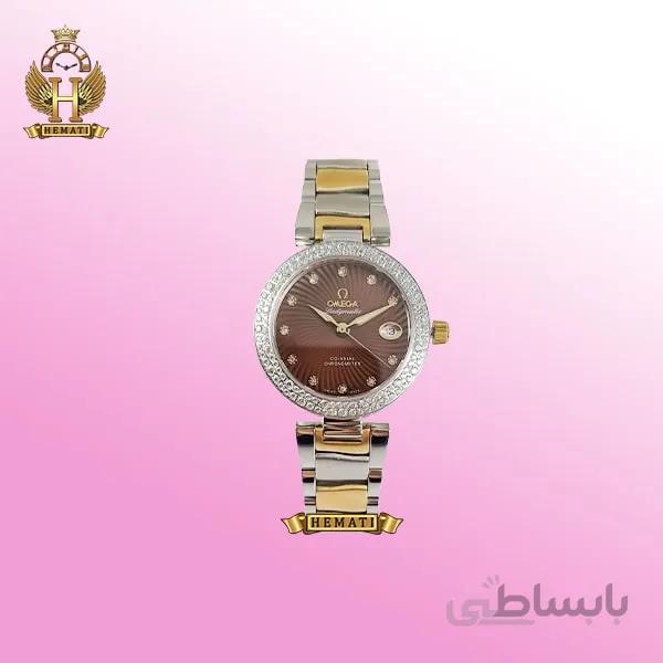 ساعت عقربه ای زنانه امگا لیدی ماتیک Omega Ladymatic نقره ای طلایی (صفحه قهوه ای)