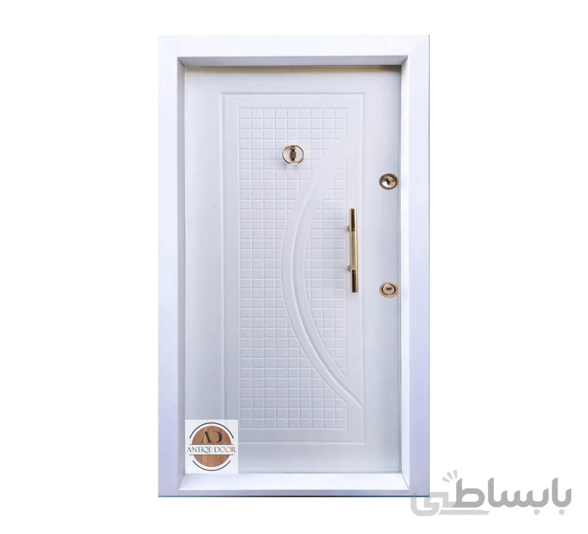 درب ضد سرقت بیسان سفید روکش پی وی سی - چپ بازشو