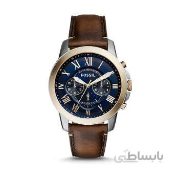 FS5150 Grant Chronograph مردانه Fossil Watch دیده بان تیره قهوه ای ا Fossil Men's FS5150 Grant Chronograph Dark Brown Leather Watch