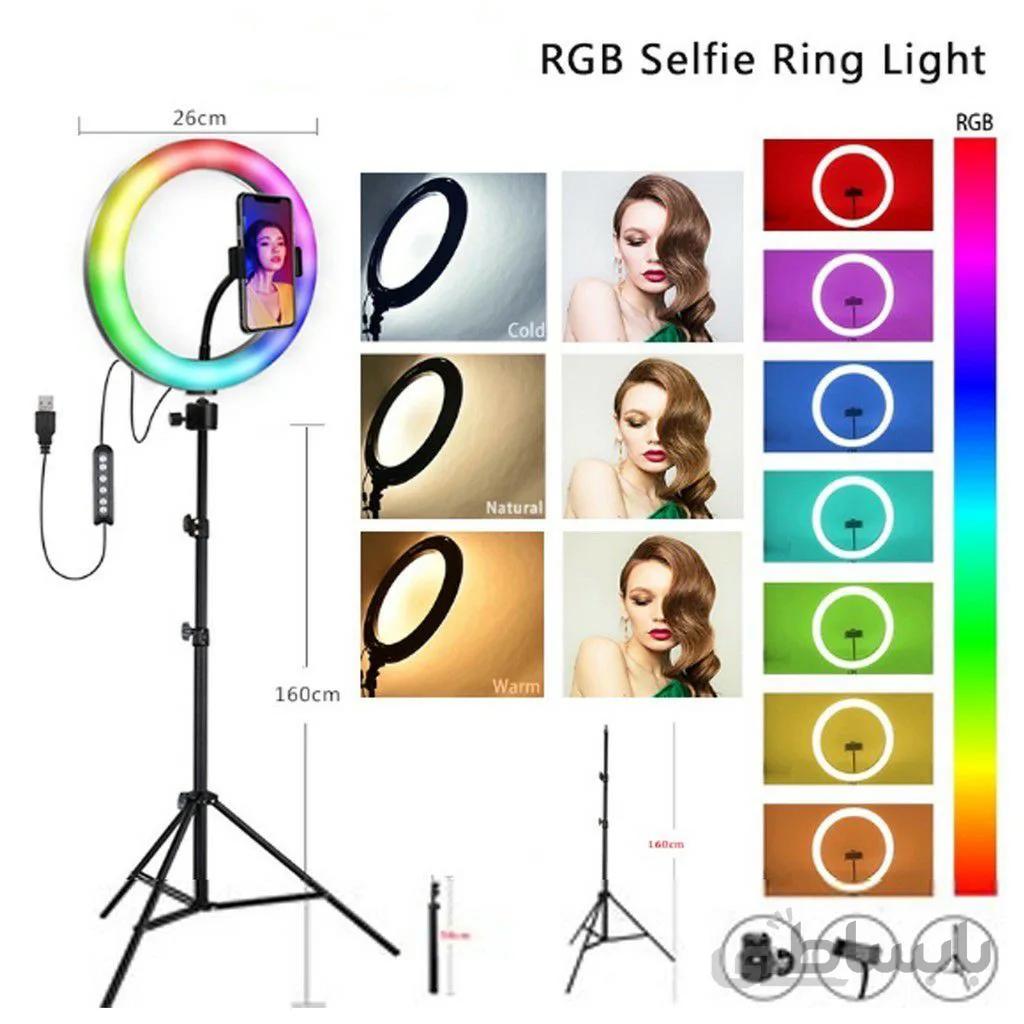 رینگ لایت رنگیRING LIGHT RGB LED SOFT RING LIGHT