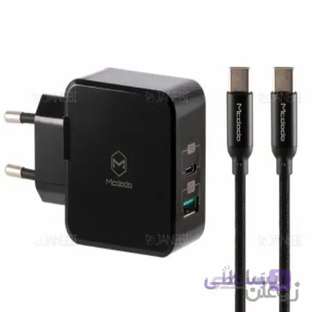 شارژر دیواری سریع و کابل شارژ تایپ سی مک دودو Mcdodo Dual Quick Charge 30W CH-692