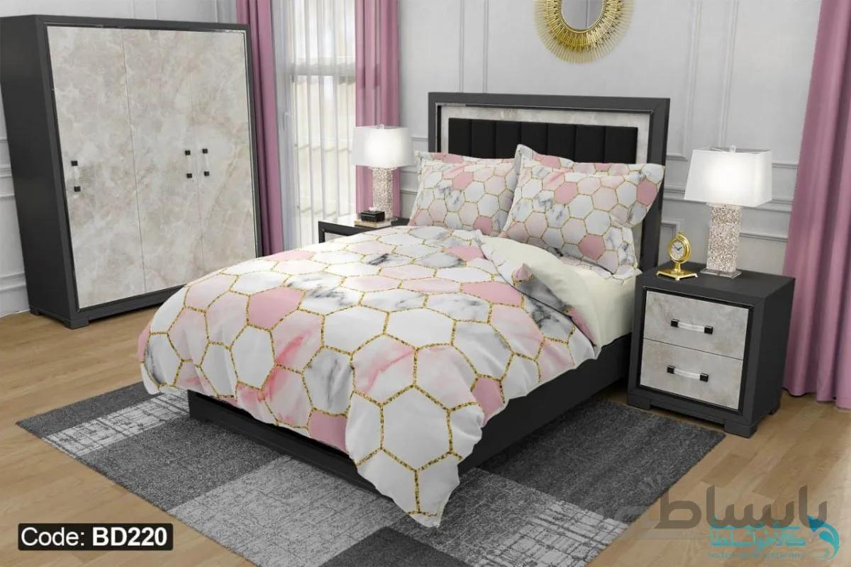 روتختی طرح لانه زنبوری برند دکو کد BD220 | دارای قابلیت تغییر رنگ پشت لحاف و ملحفه