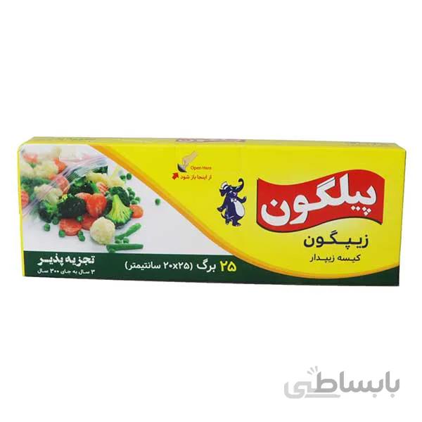 کیسه زیپ دار جعبه ای متوسط پیلگون - 25 در 20