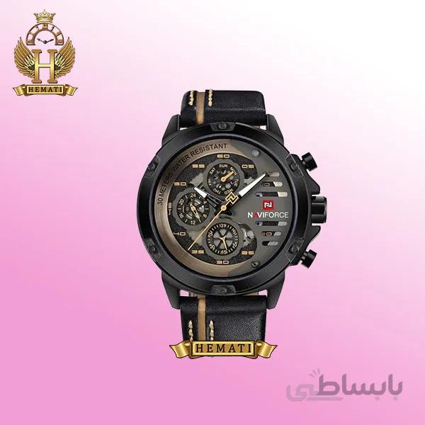 ساعت مردانه نیوی فورس Naviforce NF9110M بند چرم مشکی