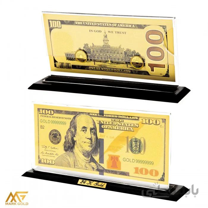 تندیس روکش طلا 100 دلاری 010T