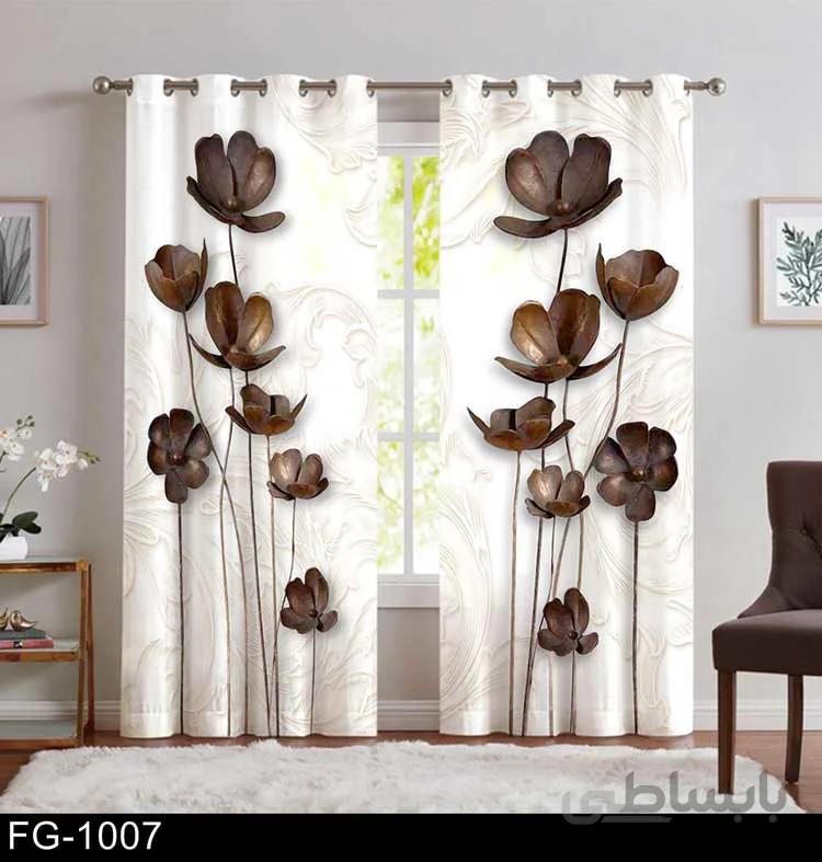 پرده پانچ گل سه بعدی FG-1007