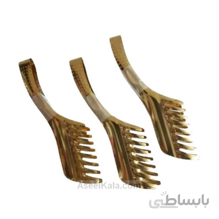 انبر سالاد استیل طلایی رنگ ثابت