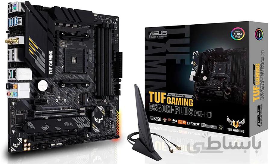 مادربرد گیمینگ ایسوس TUF GAMING B550M PLUS WIFI ا ASUS TUF GAMING B550M-PLUS WIFI AMD AM4 Motherboard