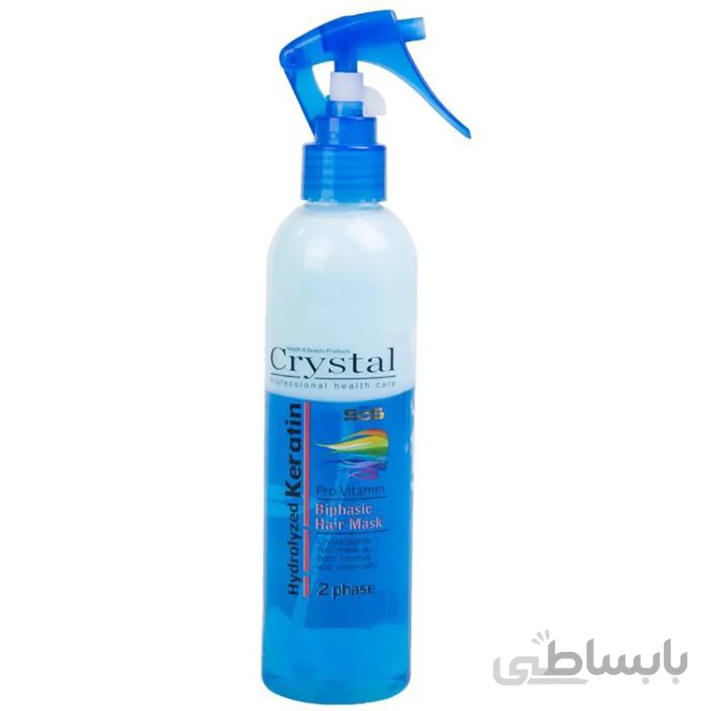 اسپری دو فاز کراتینه کریستال ا Crystal Hydrolyzed Keratin Biphasic Daily Hair Mask