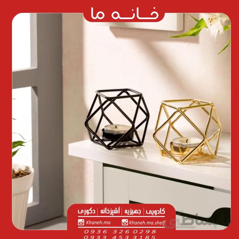جاشمعی فلزی طرح مکعب نقلی