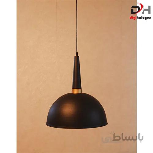 چراغ آویز سقفی دیبانور کد 3010 مدل کاسه ای بزرگ سیاه