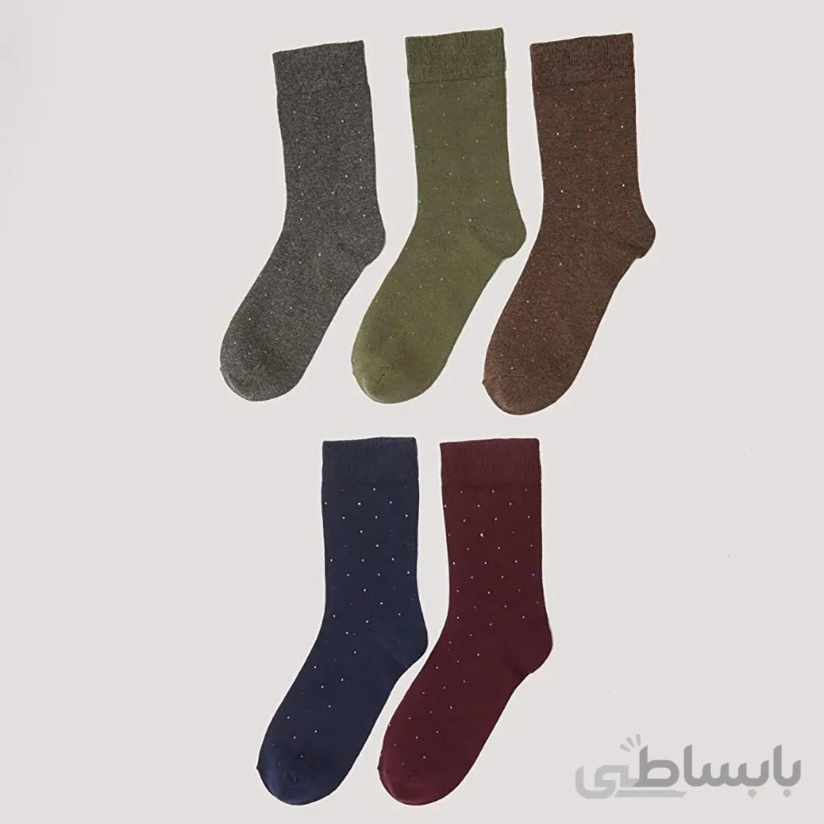 جوراب ساق بلند مردانه ال سی وایکیکی مدل W1EL26Z8 مجموعه 5 عددی