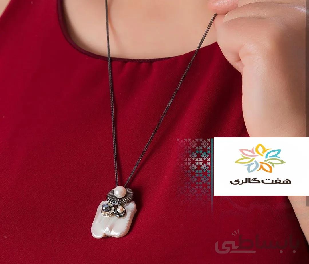 گردنبند مروارید باروک(نامنظم) استرالیا با فریم نقره کد ۱۰۱۷۶۶