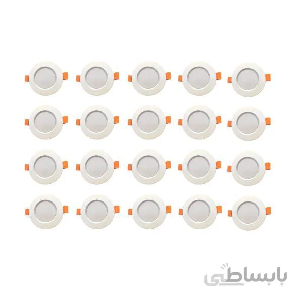 چراغ سقفی ال ای دی 7 وات اوپتونیکا بسته 20 عددی