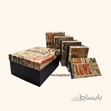 جعبه کادویی مستطیل طرح love در 9 سایز