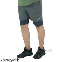 شلوارک ورزشي نايك كشاله دار | طوسي