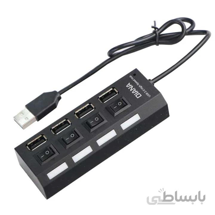 هاب DIANA 4-Port USB2.0 کلید دار