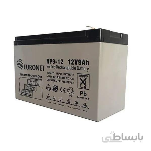 باتری 12 ولت 9 آمپر euronet