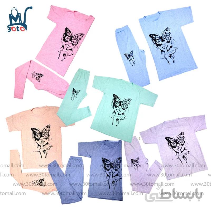 تیشرت و شلوار زنانه طرح پروانه مدل TP014