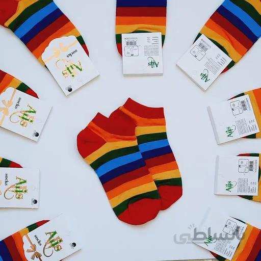 جوراب مچی رنگین کمانی دخترانه و زنانه ، کیفیت عالی
