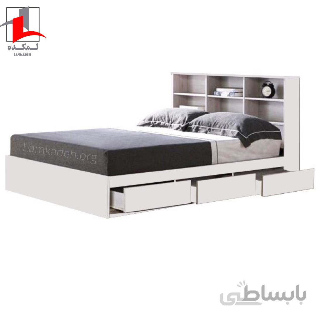 تختخواب دونفره لمکده مدل شلف سایز ۱۶۰*۲۰۰