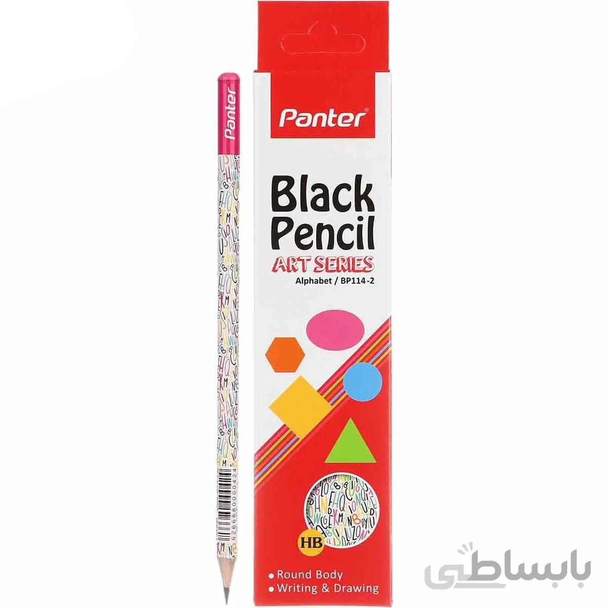 مداد مشکی پنتر سری آرت مدل Alphabet بسته‌ 12 عددی