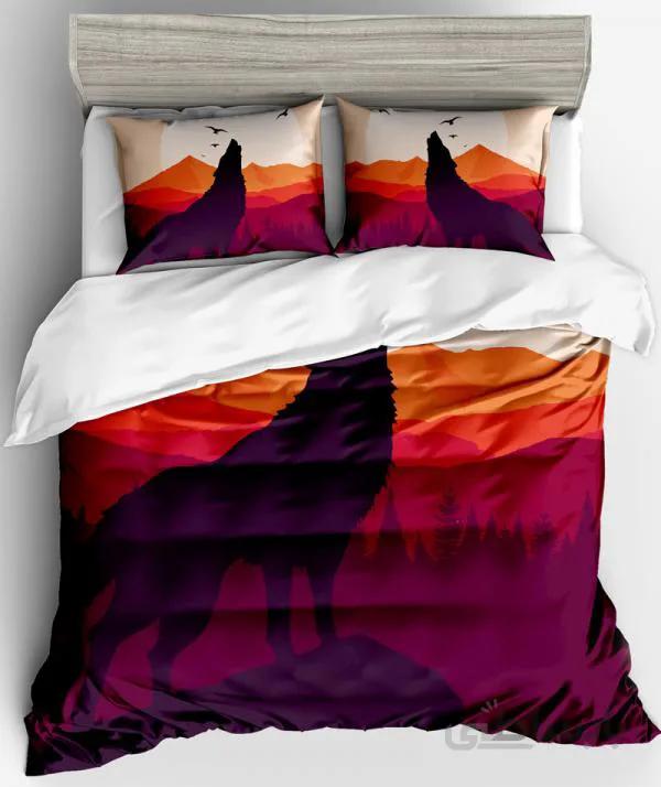 ست لحاف دو نفره 6 تکه سه بعدی king size طرح YOWL ا YowL design 6-piece 6-piece double quilt set