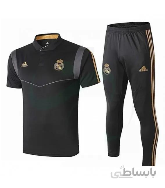 پلوشرت شلوار رئال مادرید مشکی طلایی Real Madrid Polo Shirt 2019-2020 Black Gold