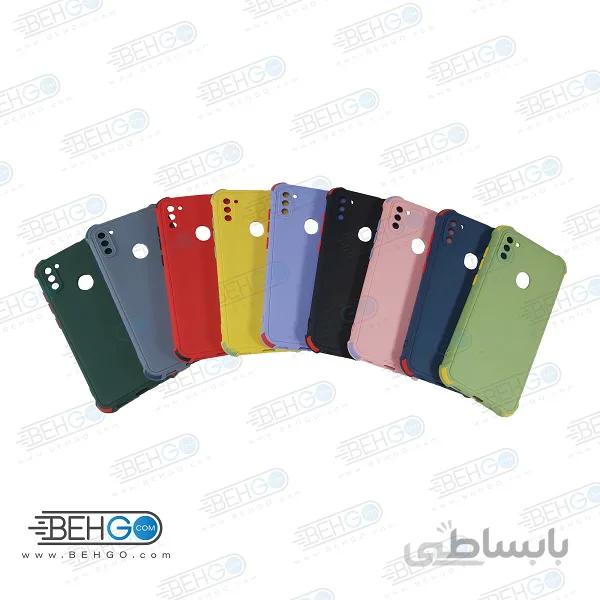 قاب سامسونگ A11 و M11 کاور مدل ژله ای دکمه رنگی محکم ضد ضربه با محافظ لنز دوربین گوشی A11 گارد محافظ قاب Camera Cover color key Case for Samsung A11