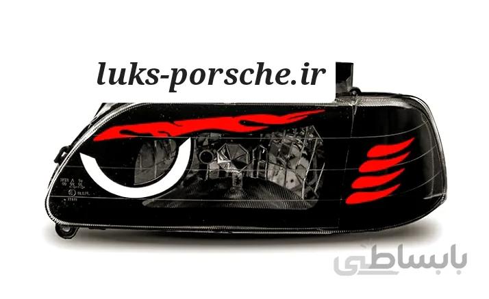 چراغ جلو اسپرت پراید طرحQ ابرو قرمز طراحی با رنگ دلخواه شما سفارشی ا Headlight Pride Q Disign