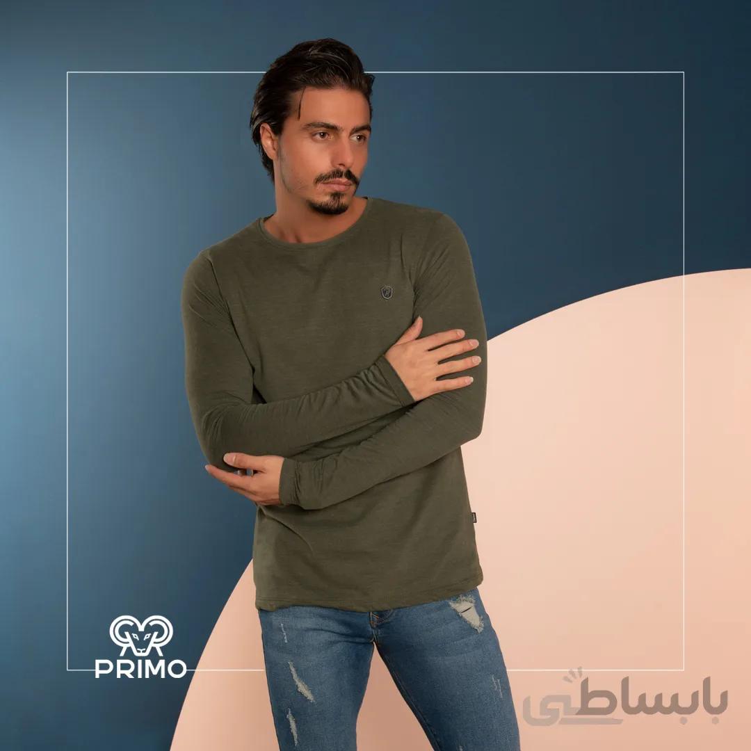 تیشرت پنبه مردانه مدل آستین بلند 513206