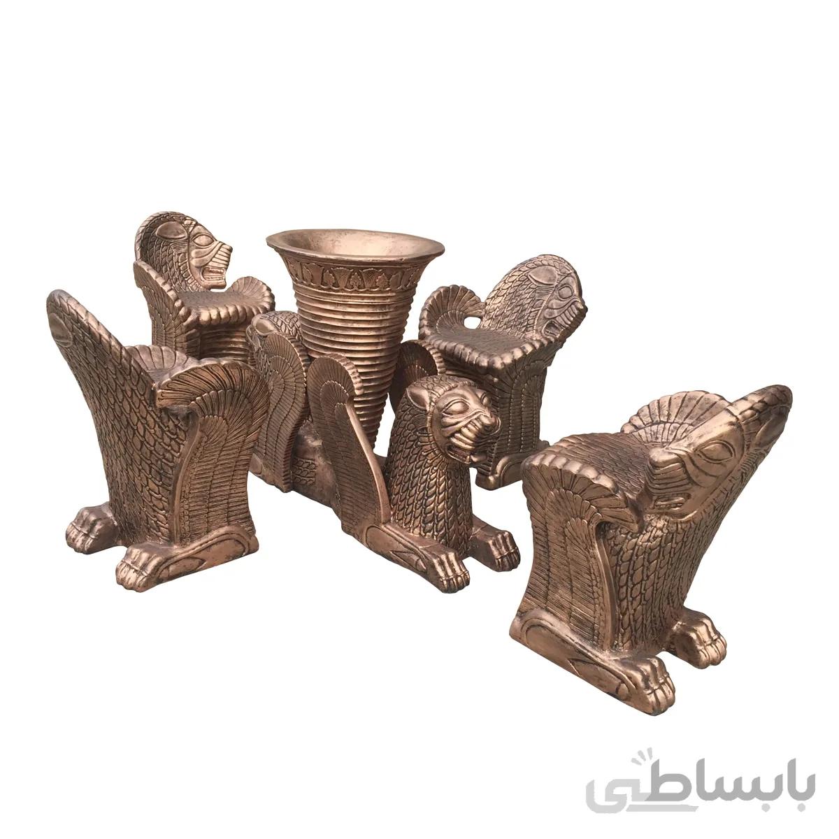 میز و صندلی ناهارخوری 4 نفره تندیس و پیکره شهریار مدل ریتون کد FG1060