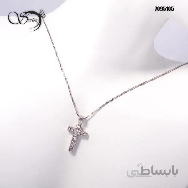 گردنبند نقره T کد:۱۲۲۹