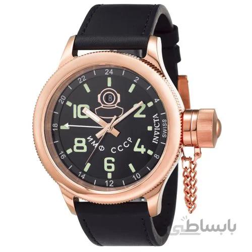 ساعت مچی عقربه ای مردانه Invicta سری Russian Diver | مدل 7106 ا Invicta Men's 7106 Signature Collection Russian Diver 18k Rose Gold-Plated GMT Watch