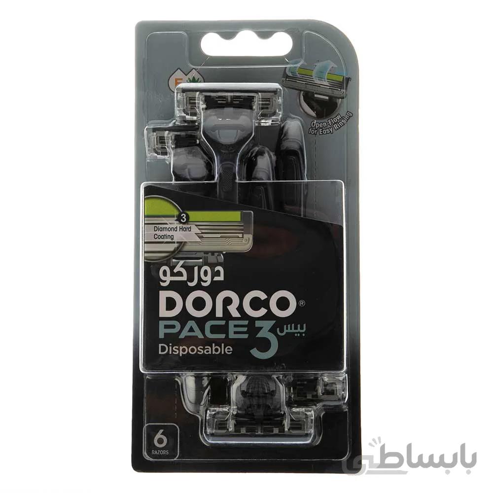 خودتراش 3لبه دورکو DORCO بسته بندی 6 عددی ا Durco 3 edge razor