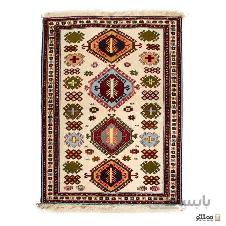 قالیچه دستباف قشقایی خراسان پشم و ابریشم سایز 155×۱10