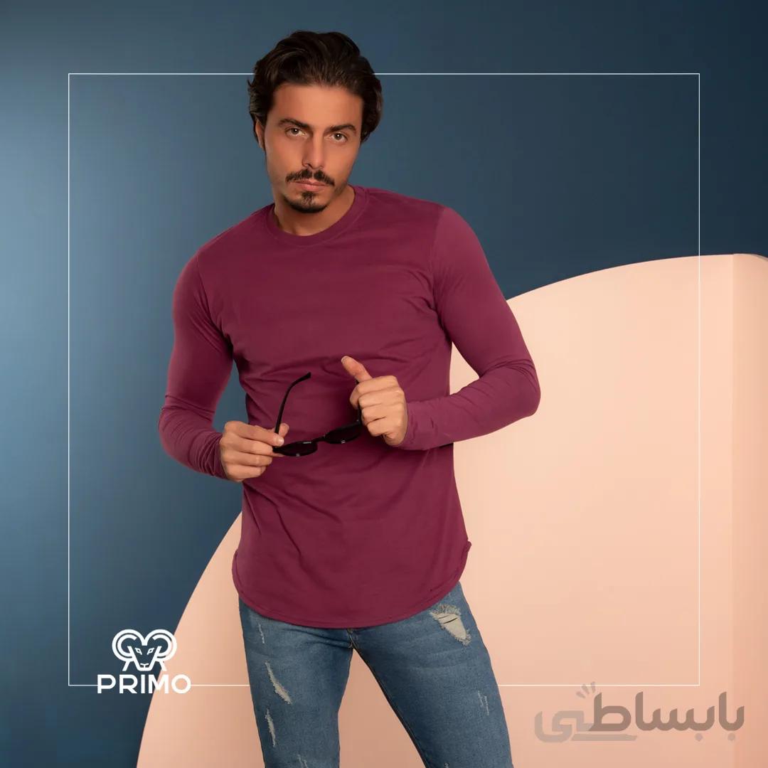 تیشرت پنبه مردانه مدل آستین بلند ساده 513312