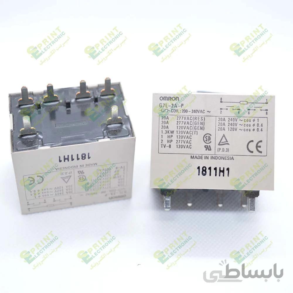 رله 220 ولت کولری 6 پایه 20 آمپر Omron G7L-2A-P