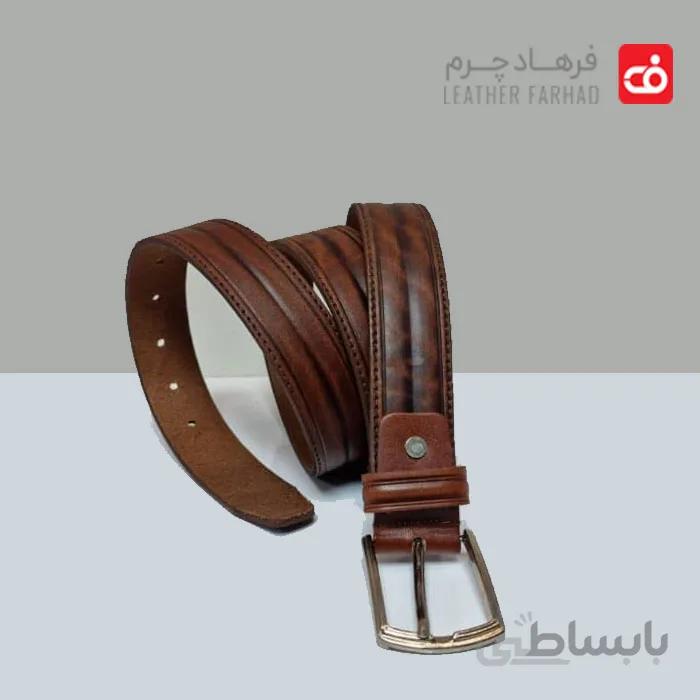 کمربند گاوی مجلسی چرم طبیعی تبریز