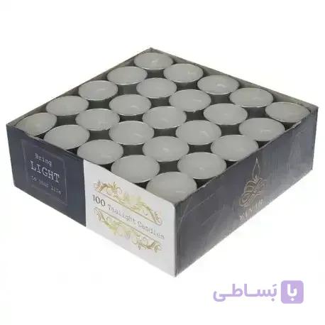 شمع وارمر یانارسفید مدل Tealight بسته 100 عددی