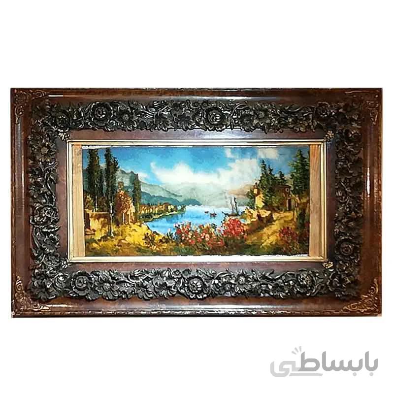 تابلو فرش دستباف طرح دور نمای رود خانه