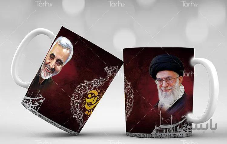 لیوان سرامیکی با طرح ماه محرم و سردار سلیمانی
