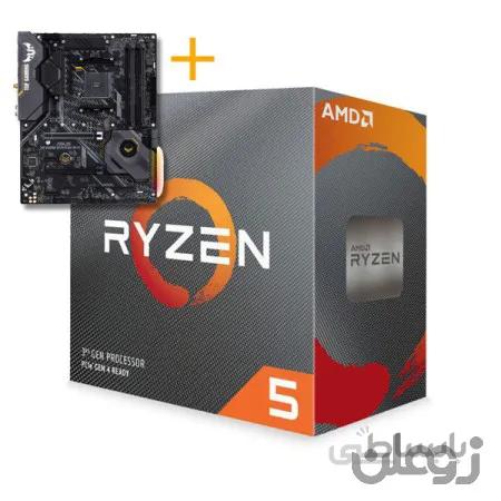 پردازنده مرکزی ای ام دی سری Ryzen 5 مدل 3600 به همراه جعبه + PRIME X570-P