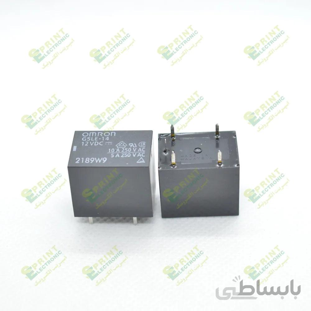 رله 12 ولت پایه میلون 5 پایه 10 آمپر Omron G5LE-14-12VDC