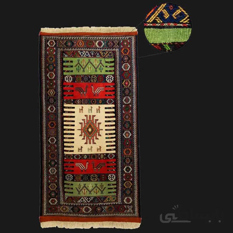 گلیم دست بافت سفره کردی طرح طبیعت مدل 009