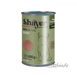 کنسرو شایر مخصوص گربه با طعم بیف 400 گرم ا shayer natural cat food beef